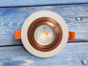 Single LED Spotlight with Rose Gold Trimming SP1-027-1-RG Round