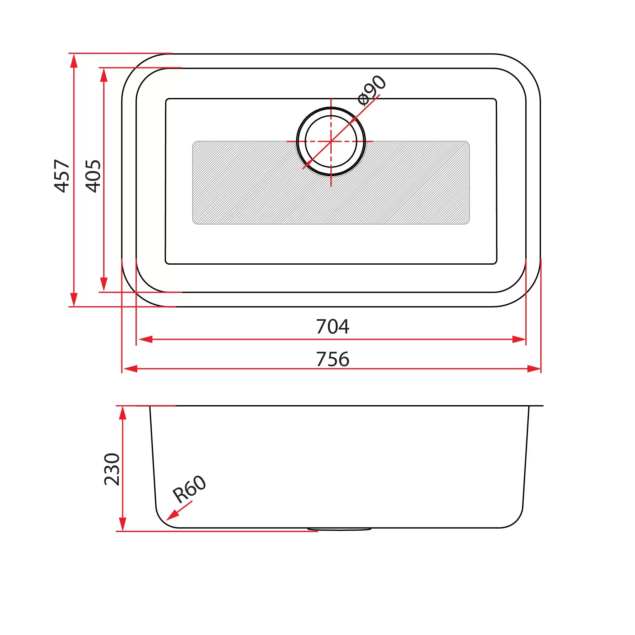 FOX 610 75U Dimension 1000 x1000