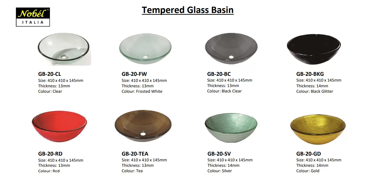 Nobel Tempered Glass Wash Basin 1