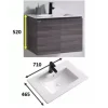 Baron A107 Basin and cabinet dimension
