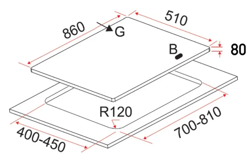 EFH 9733 WT VGB dimensions