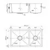 FSD 22315 Double Bowl Under Mount Sink R10 Nano Coating Dimension 768x768 1