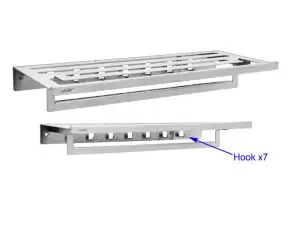 FAC 835056 Towel Rack with Multi Robe Hook Ron Series