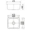 FSD 22111 Single Bowl Top Mount Sink Dimension