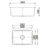 FSD 22113 Single Bowl Top Mount Sink Dimension