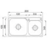 FSD 22313 Double Bowl Top Mount Sink Dimension