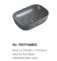 Dusche Countertop Basin 1001116MDG Matt Dark Grey