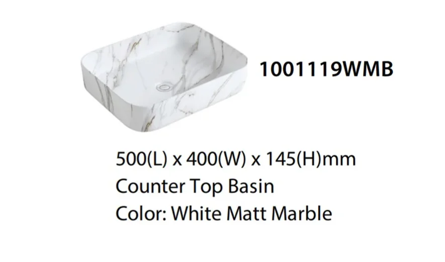 1001119WMB White Matt Marble1