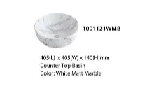 Dusche Countertop Basin 1001121WMB White Matt Marble