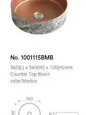 Dusche Countertop Basin 1001115BMB Marble With Bronze