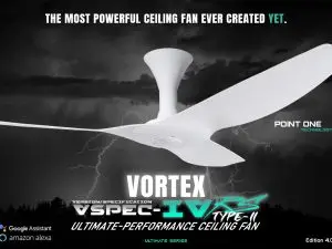 Point One (PO) Vortex VSPEC-IV RS Type-II Ceiling Fan (3 Blades)