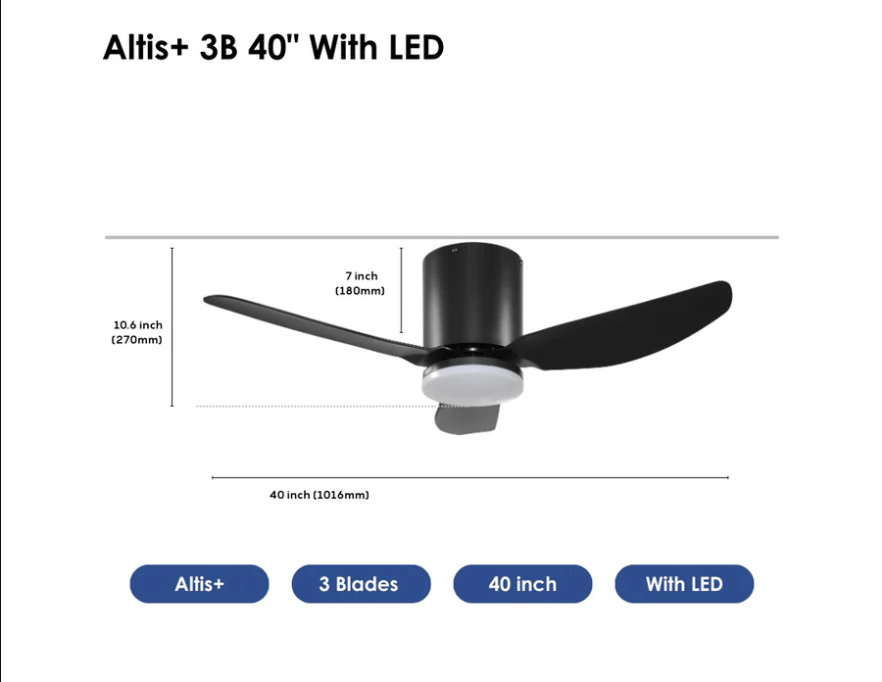 Crestar Altis+ 3Blades LED 40 BLK Crestar Altis+ 3Blades LED 40 BLK