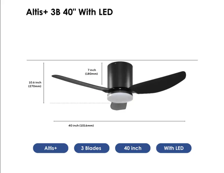 Crestar Altis+ 3Blades LED 40 BLK