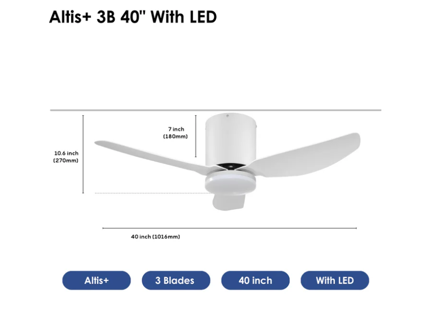 Crestar Altis+ 3Blades LED 40 WH Crestar Altis+ 3Blades LED 40 WH