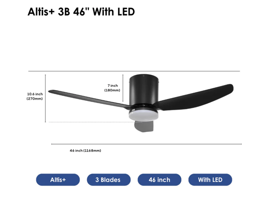 Crestar Altis+ 3Blades LED 46 BLK Crestar Altis+ 3Blades LED 46 BLK