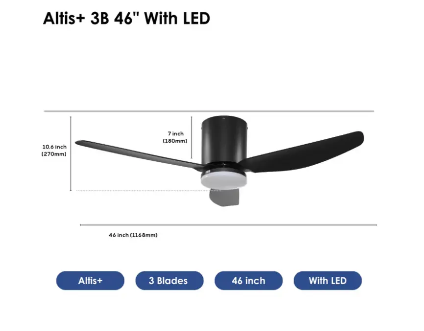 Crestar Altis+ 3Blades LED 46 BLK