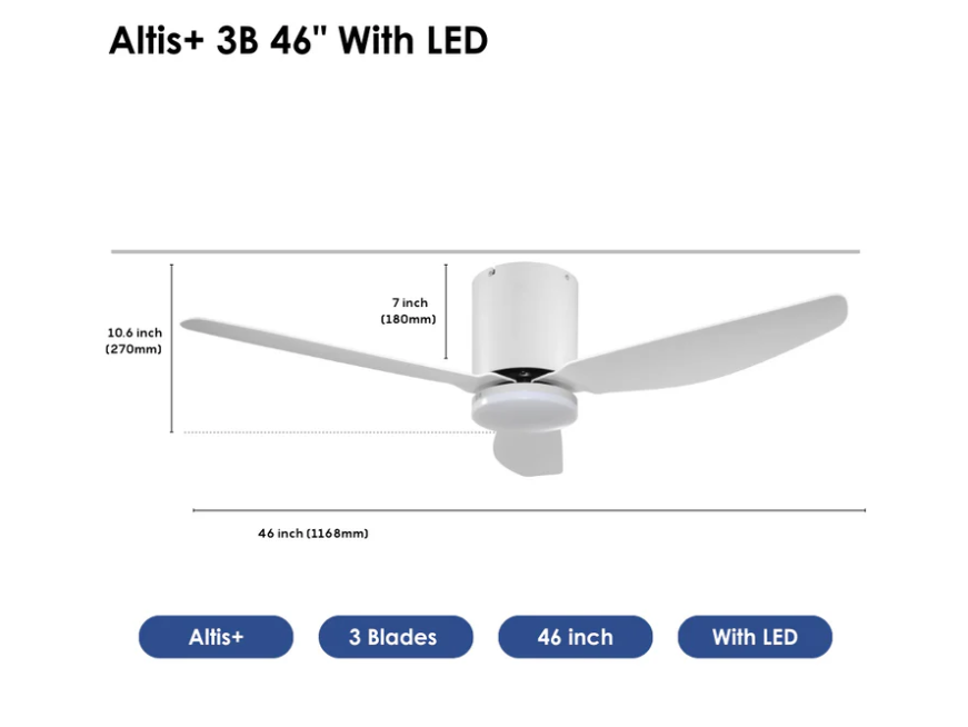 Crestar Altis+ 3Blades LED 46 WH Crestar Altis+ 3Blades LED 46 WH
