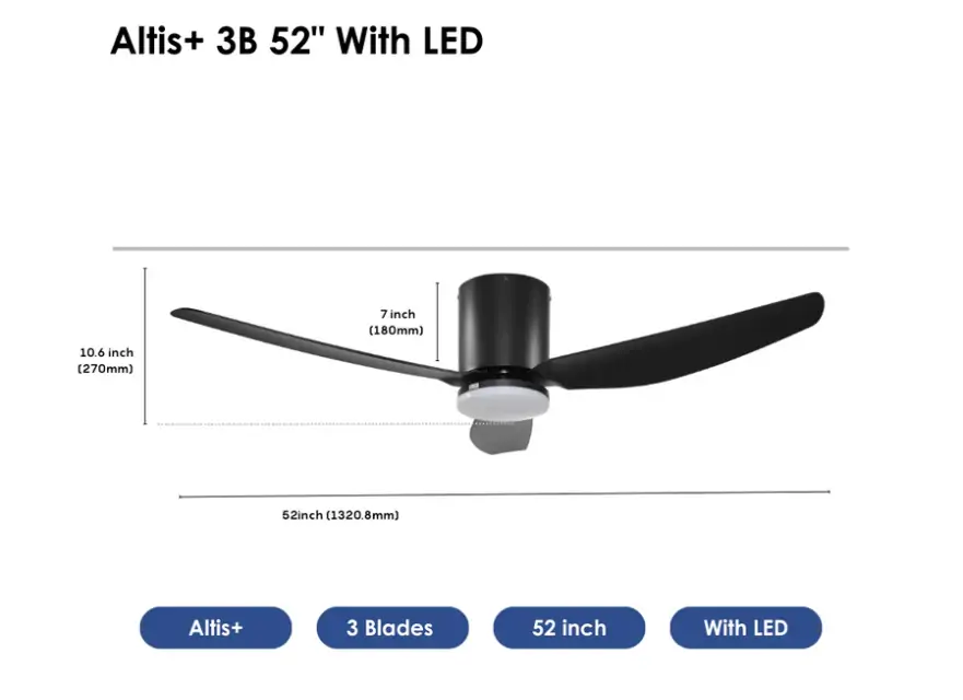 Crestar Altis+ 3Blades LED 52 BLK