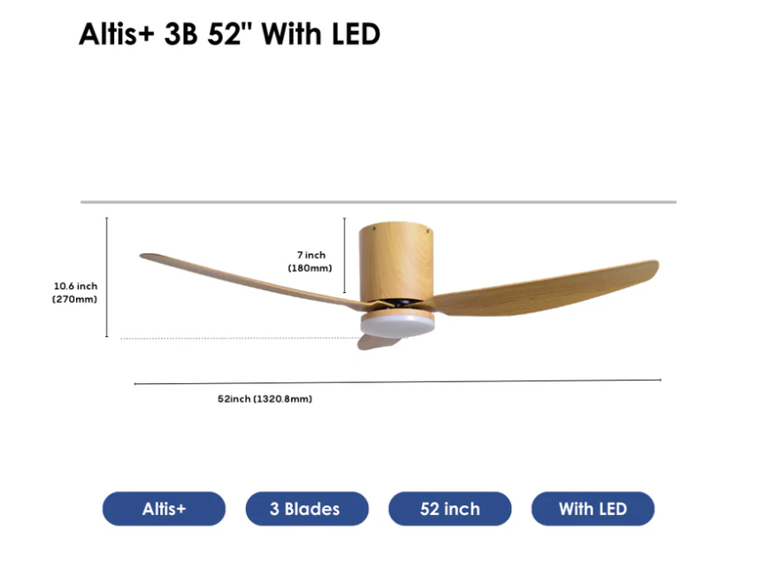 Crestar Altis+ 3Blades LED 52 MPLW Crestar Altis+ 3Blades LED 52 MPLW