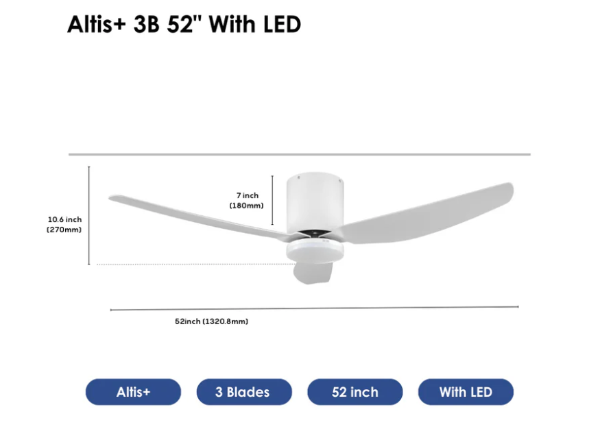 Crestar Altis+ 3Blades LED 52 WH Crestar Altis+ 3Blades LED 52 WH