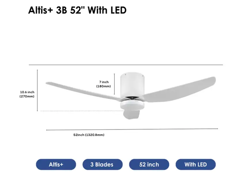 Crestar Altis+ 3Blades LED 52 WH