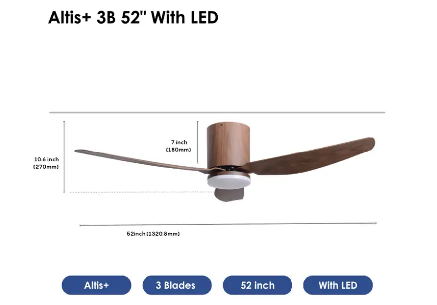 Crestar Altis+ 3Blades LED 52 WLN