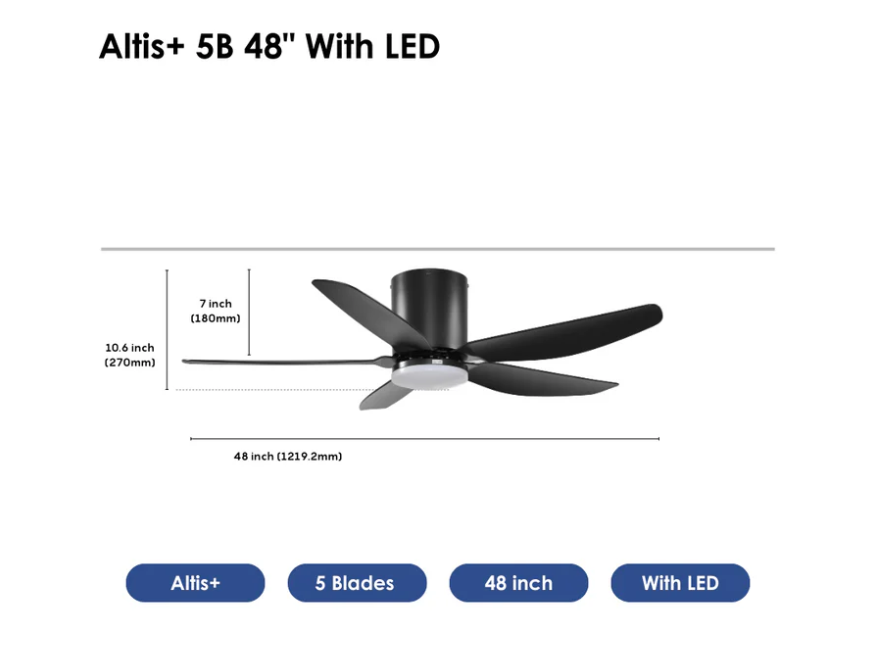 Crestar Altis+ 5Blades LED 48 BLK Crestar Altis+ 5Blades LED 48 BLK