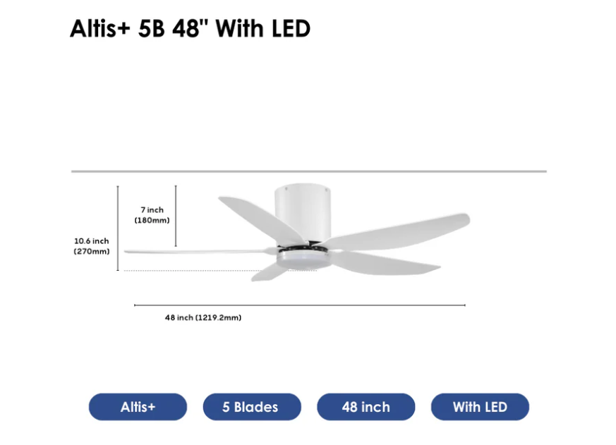 Crestar Altis+ 5Blades LED 48 WH Crestar Altis+ 5Blades LED 48 WH