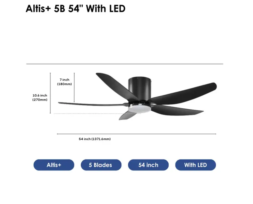 Crestar Altis+ 5Blades LED 54 BLK