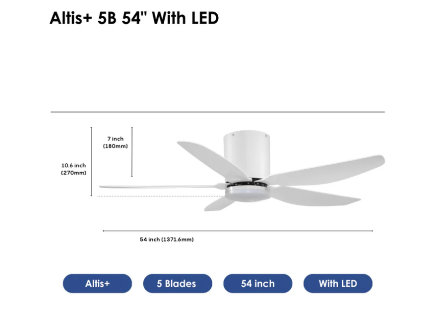 Crestar Altis+ 5Blades LED 54 WH Crestar Altis+ 5Blades LED 54 WH