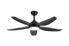 Black Fanco ceiling fan with LED light kit suitable for Singapore HDB and condo bedrooms