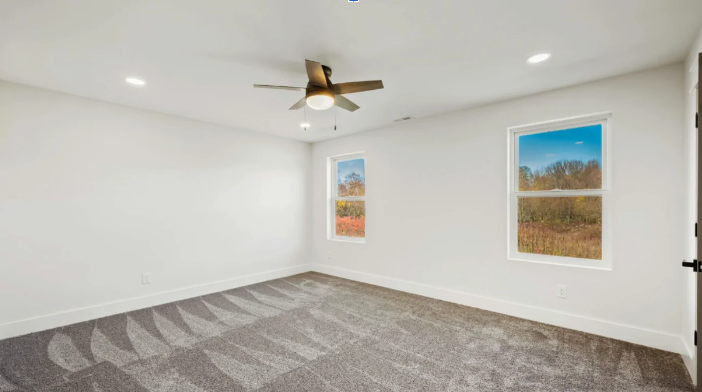 Efenz ceiling fan with dimmable LED light installed in a modern Singapore HDB living room