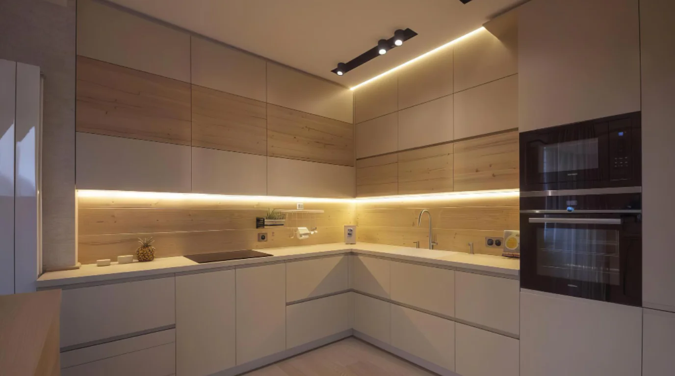led-strip-lights-singapore-cove-lighting.jpg LED strip lighting installed as cove lighting and under-cabinet lighting in a modern Singapore kitchen